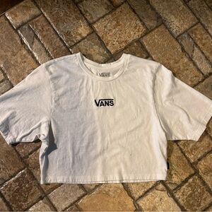 Vans cropped White Short Sleeve Tee